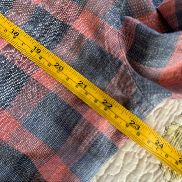 Rowm Men's LS Shirt Gray Pink Plaid Button Up 100% Cotton Point Collar EUC - Picture 3 of 5